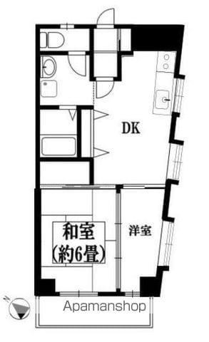 ラスター港南(2DK/4階)の間取り写真