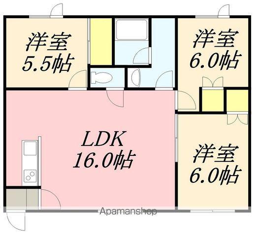 コーポサチ(3LDK/3階)の間取り写真