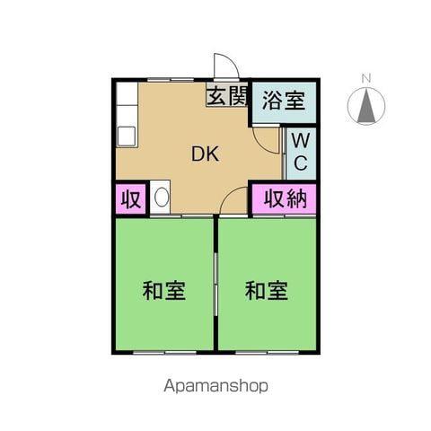 メゾン相川(2DK/1階)の間取り写真
