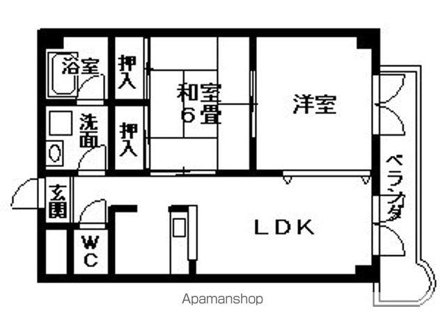 パークショア瀬田(2LDK/5階)の間取り写真
