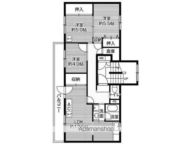 ビレッジハウス大楽毛1号棟(3LDK/1階)の間取り写真
