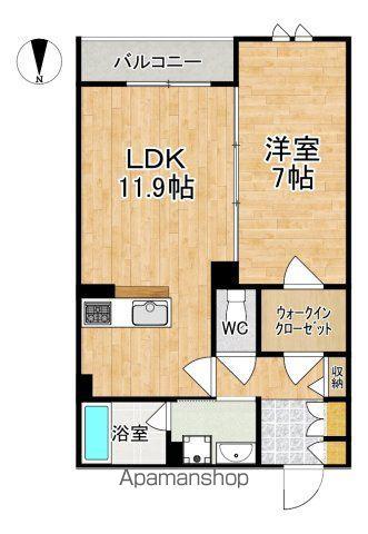 シャーメゾン杉ヶ町(1LDK/2階)の間取り写真