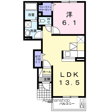 サン フィールド(1LDK/1階)の間取り写真