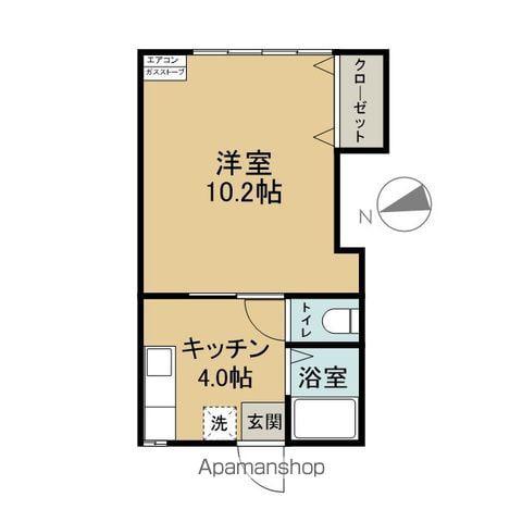 コーポアルペン(1K/1階)の間取り写真