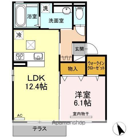 グランドソレーユⅢ(1LDK/1階)の間取り写真