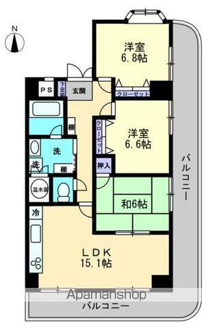 フローレンスヒルズ(3LDK/6階)の間取り写真