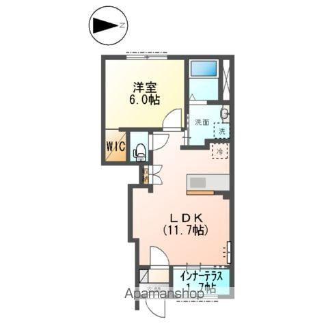シャイニーヒルズ(1LDK/1階)の間取り写真