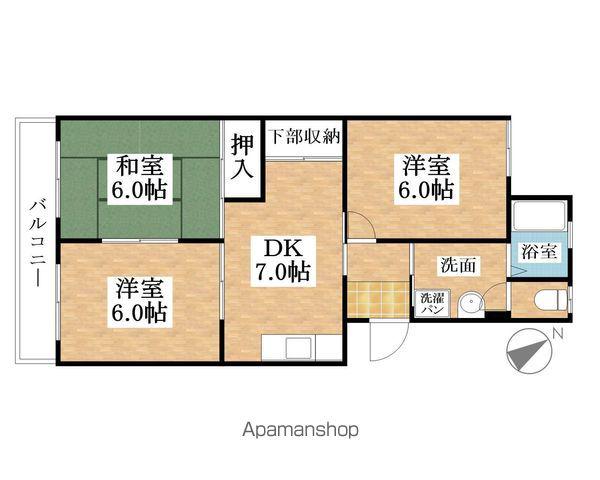 野白ガーデンハイツ(3DK/3階)の間取り写真