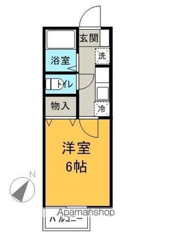 ヴェルデュール(1K/1階)の間取り写真