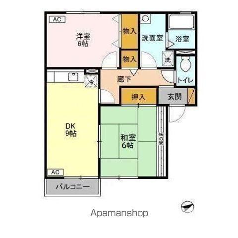 プラムヴィラ(2DK/2階)の間取り写真