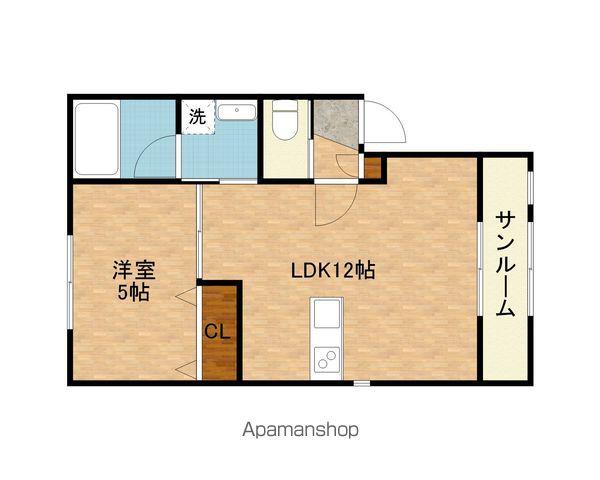 CAくるみ(1LDK/1階)の間取り写真