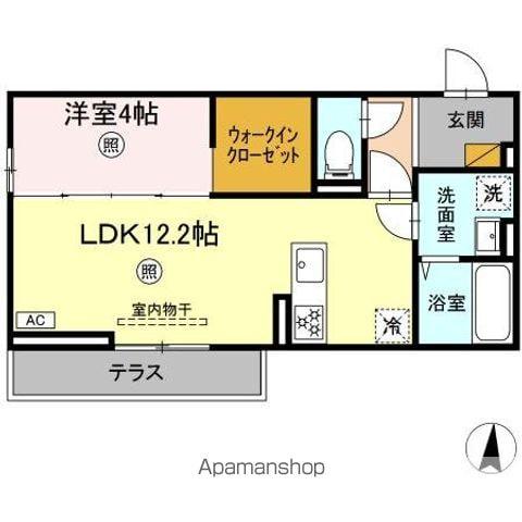 アウローラ(1LDK/1階)の間取り写真