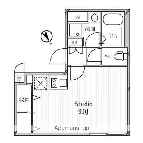 LEGALAND中目黒(ワンルーム/4階)の間取り写真