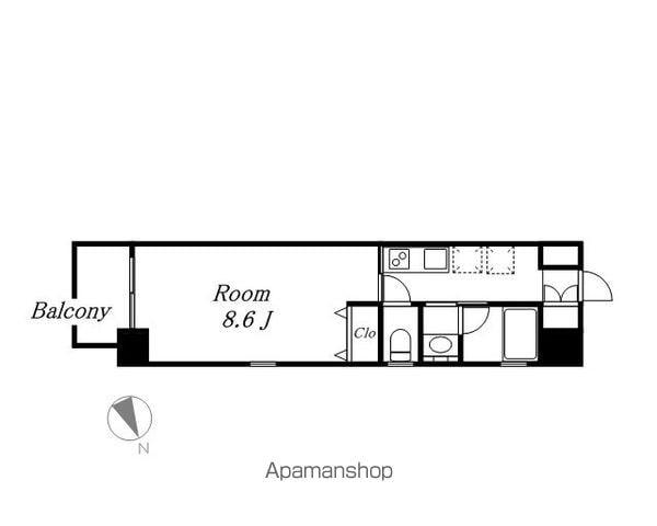 セレニティー名駅(1K/10階)の間取り写真