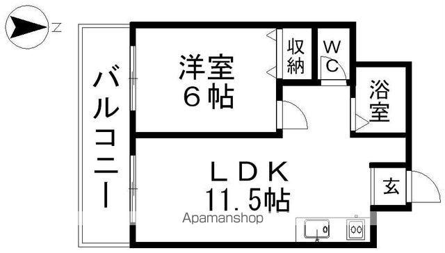 向陽ビル(2DK/3階)の間取り写真