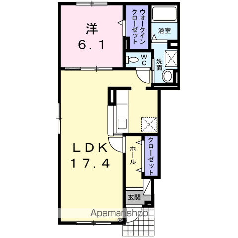 エスペランス(1LDK/1階)の間取り写真