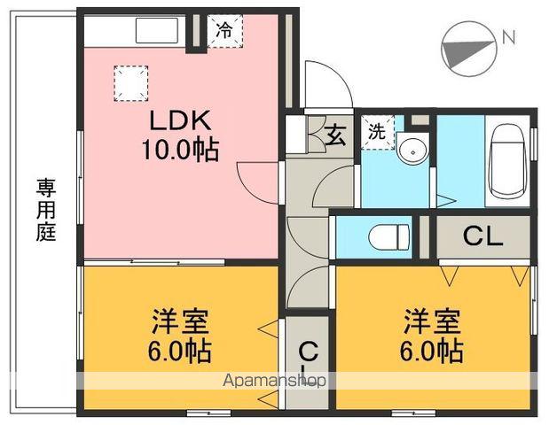 エトワール百石(2LDK/1階)の間取り写真