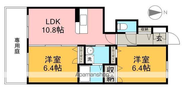 シャーメゾン万々Ⅱ(2LDK/1階)の間取り写真