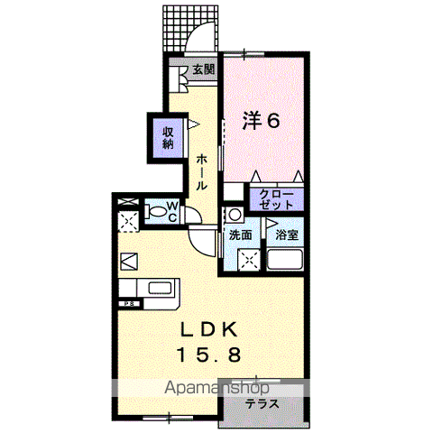 ル コルヌイエB(1LDK/1階)の間取り写真