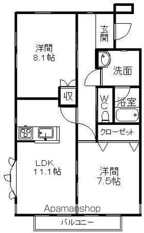 グランフィールド(2LDK/2階)の間取り写真