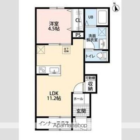 リーブルファイン若葉桜木(1LDK/1階)の間取り写真