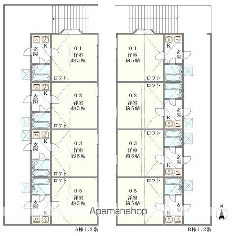 プラザドゥウィルシャーB(1K/1階)の間取り写真