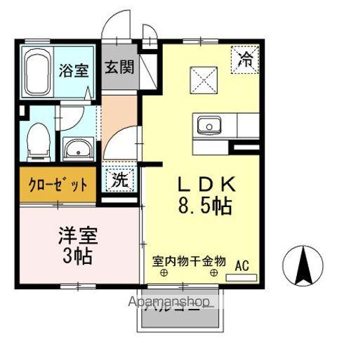 メゾン・ド・ルイール(1LDK/1階)の間取り写真