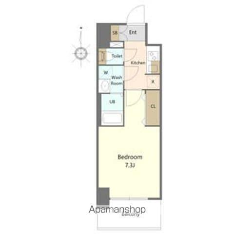 SーRESIDENCE亀島駅前ASCENTキャンペー(1K/8階)の間取り写真