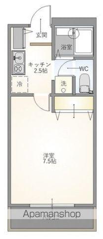 シャンボール花水木(1K/2階)の間取り写真