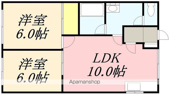 プラムハイツ(2LDK/1階)の間取り写真