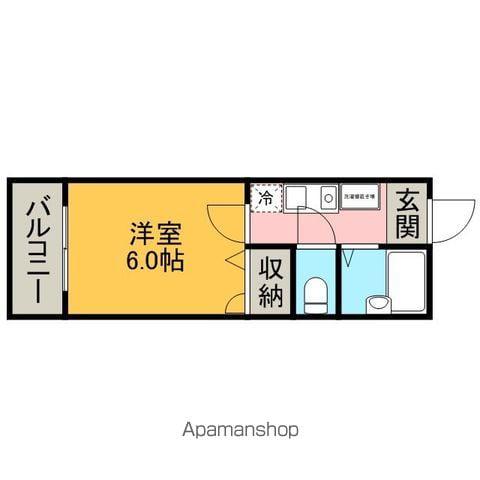 サントピア大橋(1K/6階)の間取り写真