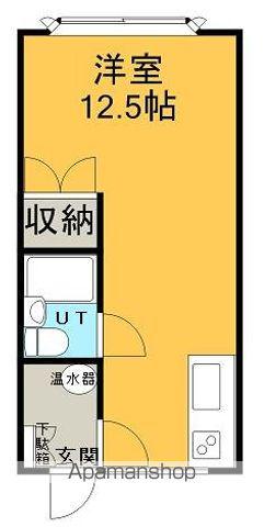 秋山ハイツ2(ワンルーム/1階)の間取り写真