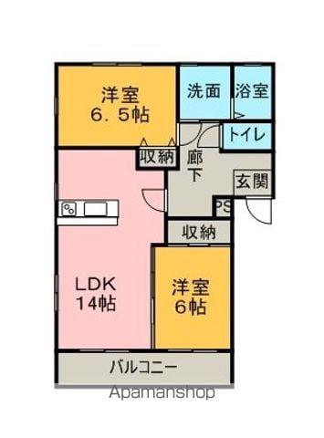スピーリアA(2LDK/3階)の間取り写真
