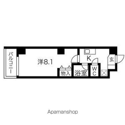 ベル黒川(1K/10階)の間取り写真