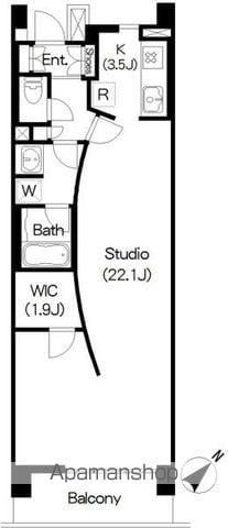 BRILLIA IST三軒茶屋アイビーテラス(ワンルーム/5階)の間取り写真