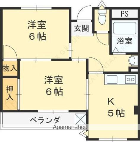 岡崎第一マンション(2DK/4階)の間取り写真