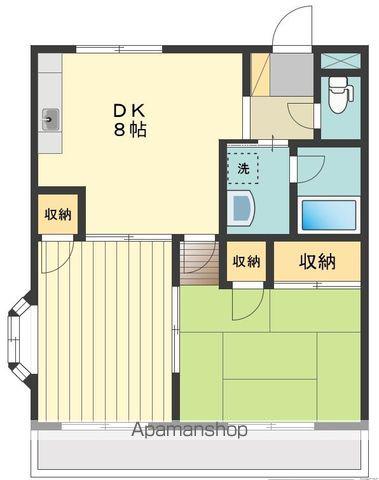 ドームハウス(2DK/2階)の間取り写真