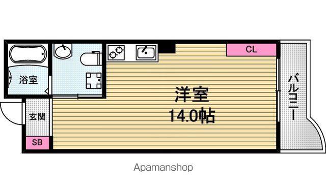 ヴェルデウエイチ(ワンルーム/3階)の間取り写真