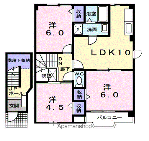 サンロード福山A(3LDK/2階)の間取り写真