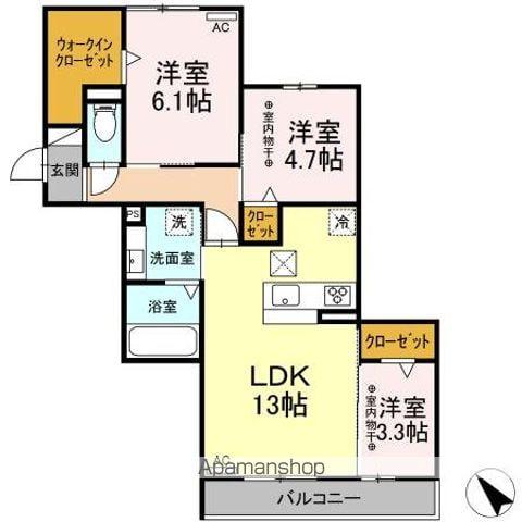 ラティペース(3LDK/1階)の間取り写真