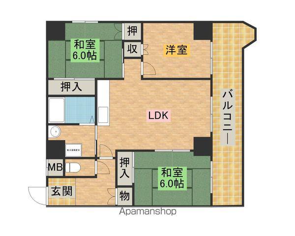 エクセレント神戸北(3LDK/6階)の間取り写真
