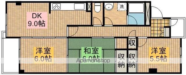 CASA新宿(3DK/2階)の間取り写真