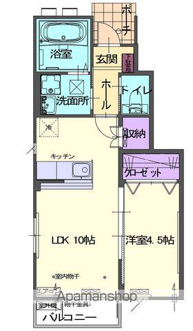 ジャスミン(1LDK/1階)の間取り写真