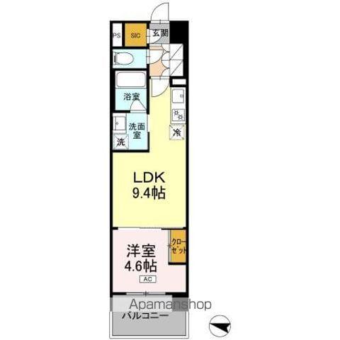 ロイヤルパークス仙台青葉通(1LDK/3階)の間取り写真