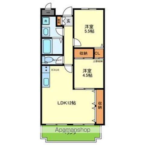 メゾンドエルGE(2LDK/4階)の間取り写真