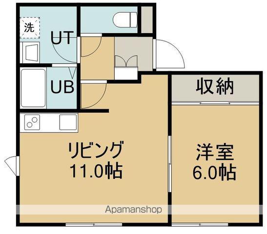 カーサ湯の浜Ⅱ(1LDK/1階)の間取り写真