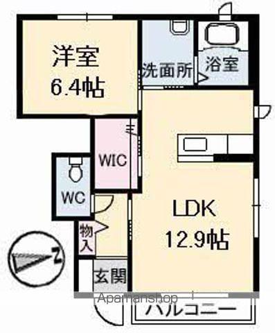 スカイメゾン12番館(1LDK/1階)の間取り写真