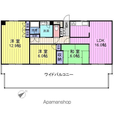 チサンマンション福田町(3LDK/9階)の間取り写真