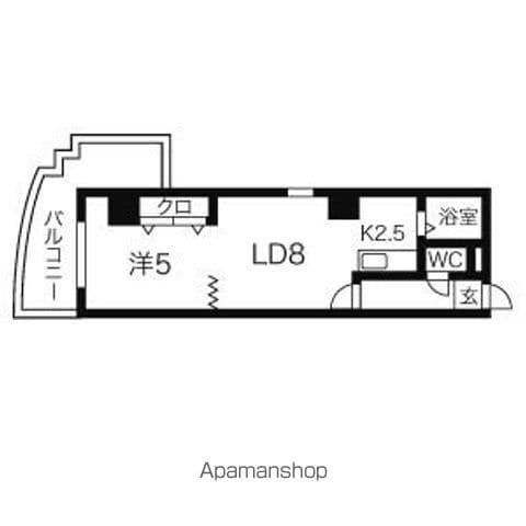ミラバ札幌中央(1LDK/7階)の間取り写真