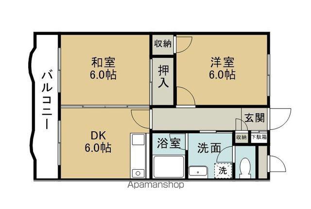バルトハイム21(2DK/2階)の間取り写真